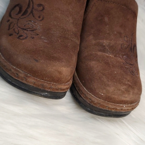 KLOGS MISSION MOCHA MOLE EMBROIDERED LEATHER SUEDE SHOES WOMENS SIZE 7M - Picture 8 of 17